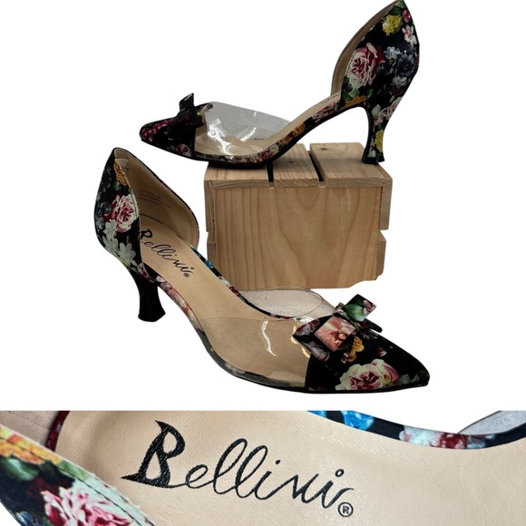 Bellini Shoes - Bellini Cupcake Pump Black Floral Satin Sz. 9